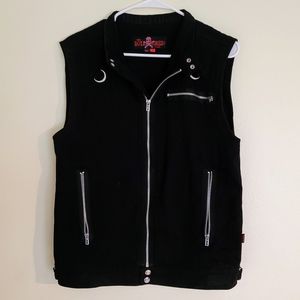 Royal Bones men's small black denim vest